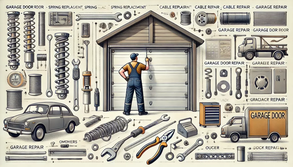 How Much Does Garage Door Repair Cost - Illustration of Various Repair Tasks